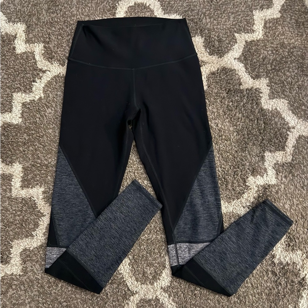 ALO High Waist 7/8 Airbrush Yoga Women's Black and Gray Leggings